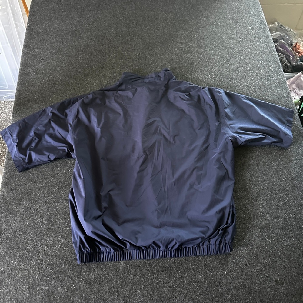 FootJoy DryJoys Mens XL Navy Blue Short Sleeve Golf Windshirt Pullover Jacket - Picture 2 of 6